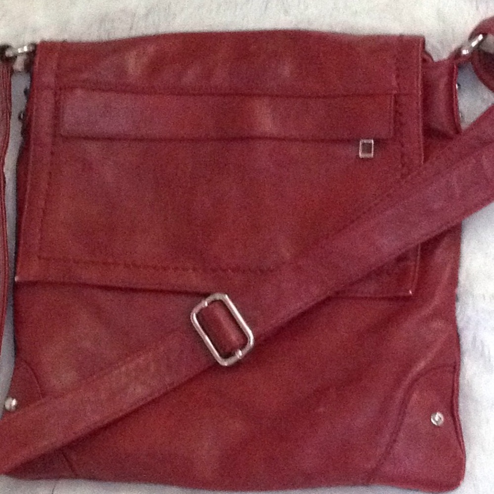 Red leather purse